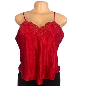 Victoria's Secret Gold Label Vintage Red Satin Camisole